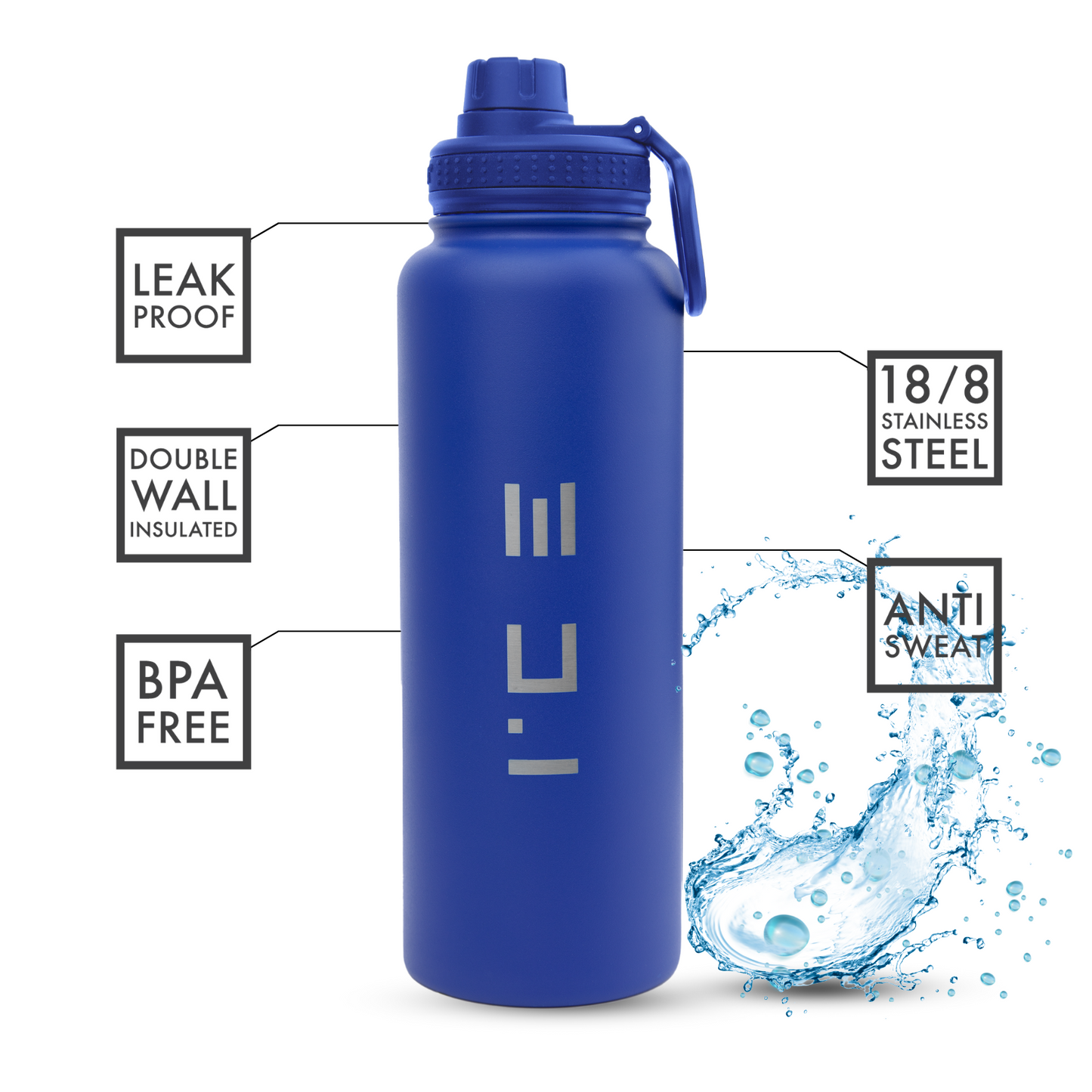 ICE Water Bottle in Blue - 40 oz