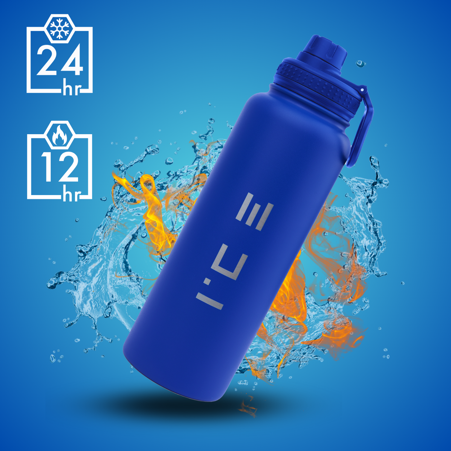 ICE Water Bottle in Blue - 40 oz