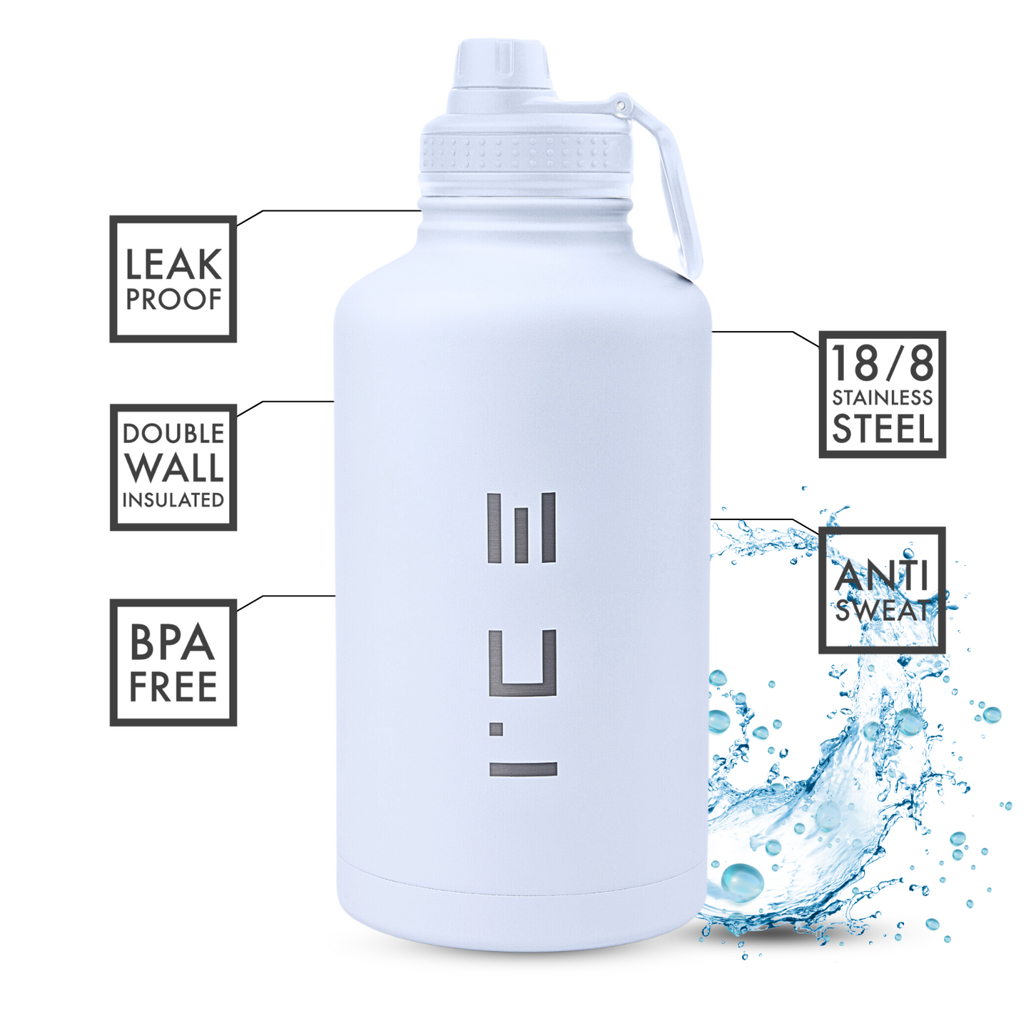 ICE Water Bottle in White - 64 oz