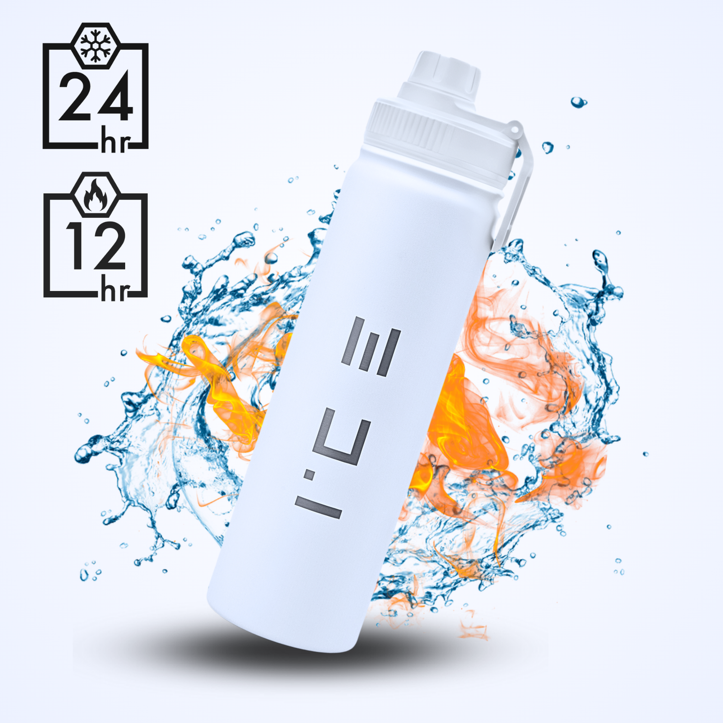 ICE Water Bottle in White - 22 oz