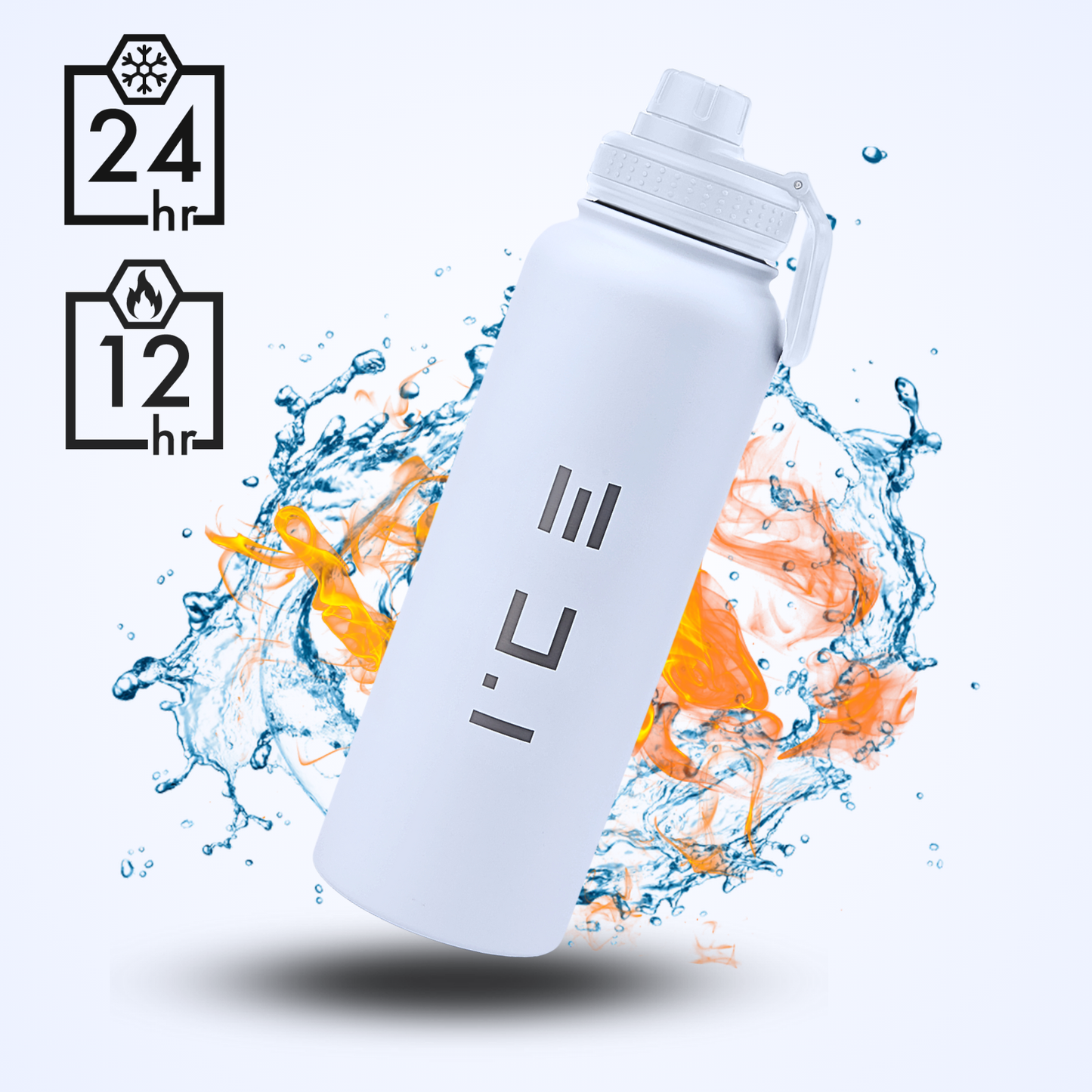 ICE Water Bottle in White - 40 oz