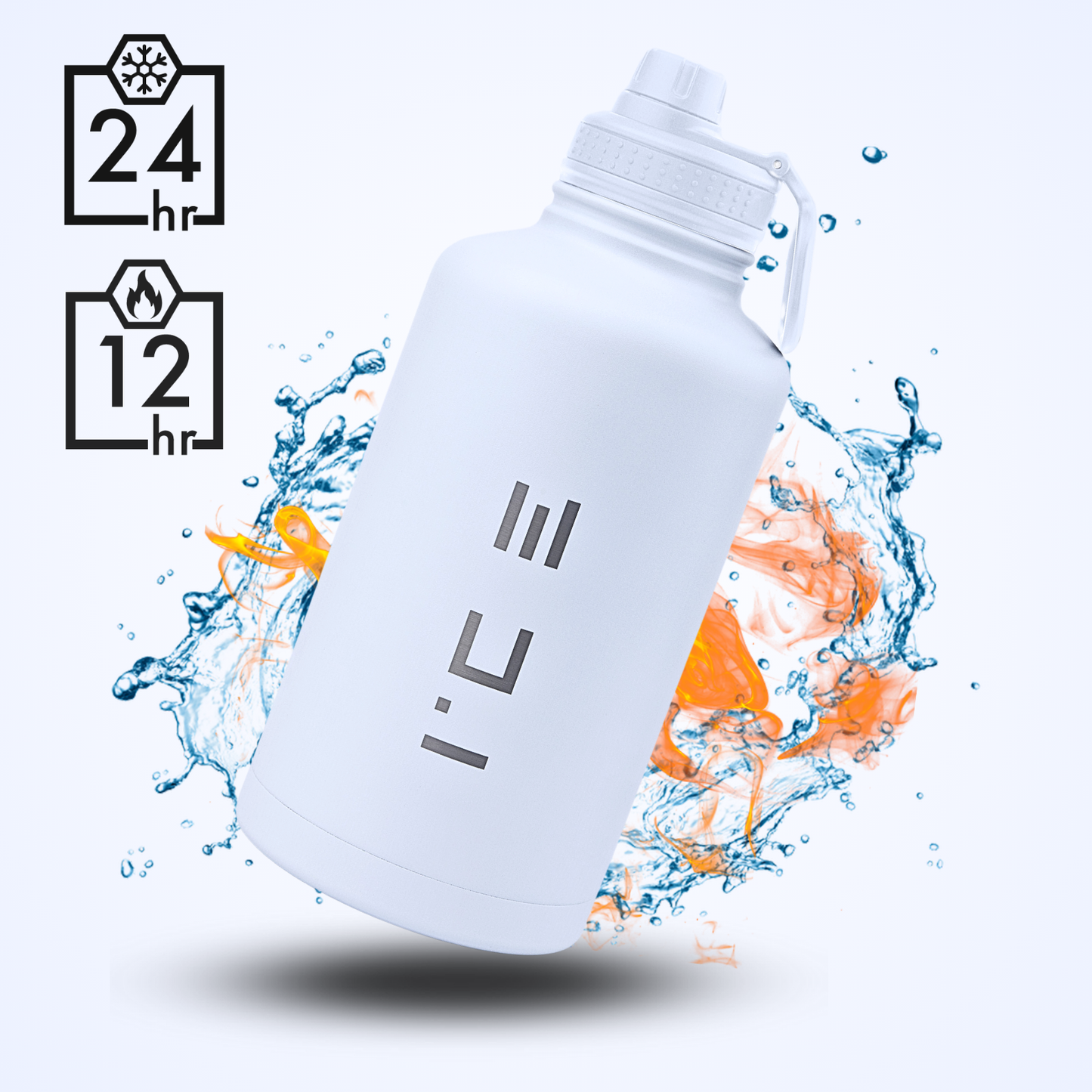 ICE Water Bottle in White - 64 oz